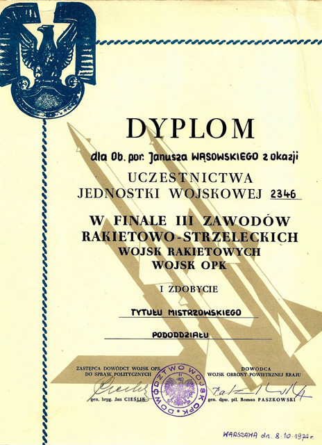Zawody rakietowo-strzeleckie - 1974 r. Zawody rakietowo-strzeleckie - 1974 r.