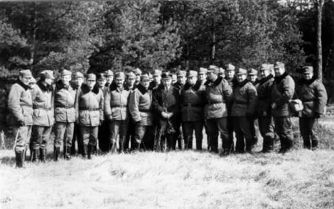 Pożegnanie odchodzącego do rezerwy ppłk. Kazimierza RECA dowódcy 22. dr OP.
